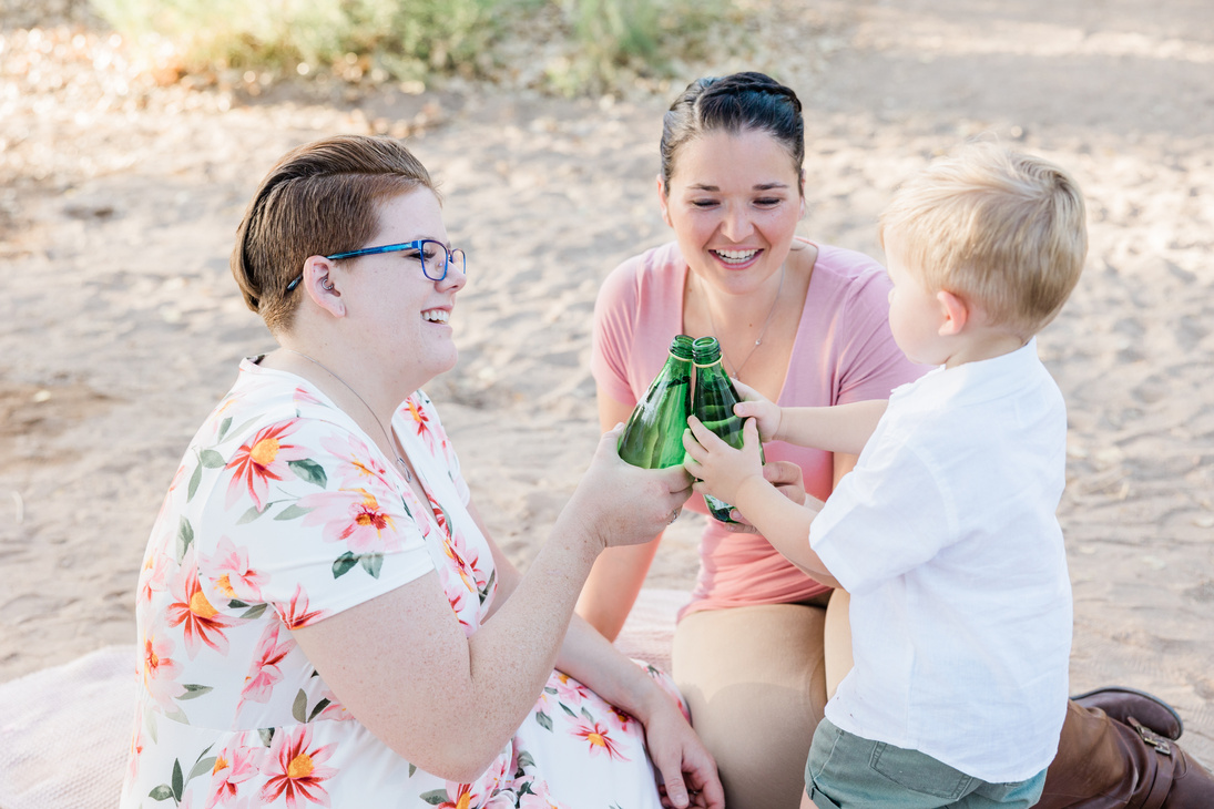 Family Having a Picnic Outdoors